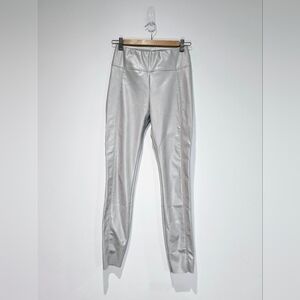 Wolford Silver Metallic Leggings Faux Leather SMALL